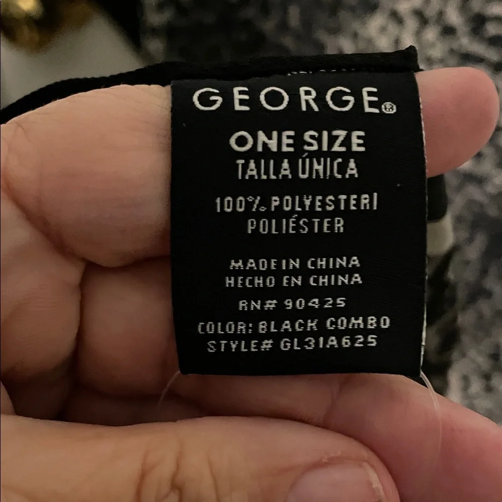 George Black and Gray Animal Print Scarf